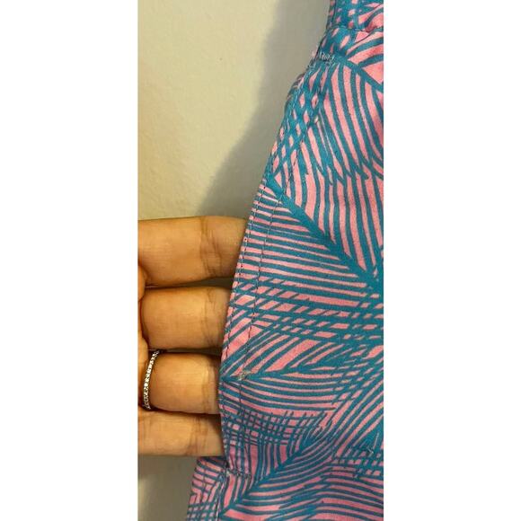 CHUBBIES | Pink and Blue Palm Print Swim Trunks | Size Large - Picture 4 of 7